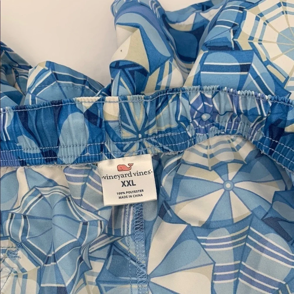 Vineyard Vines board shorts swim trunks blue white pockets drawstring men XXL